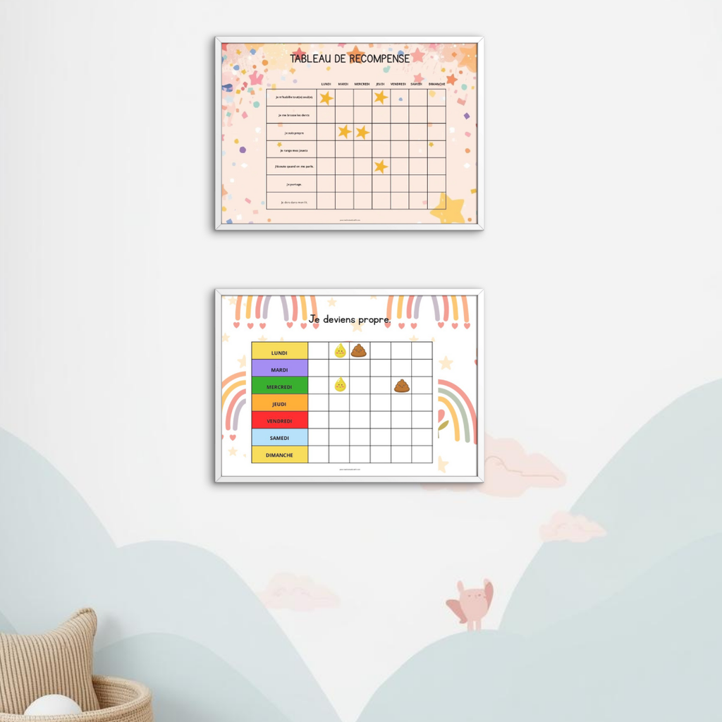 Pack 7 affiches éducatives routine émotions et propreté support interactif plastifié Mes Livrets Éducatifs