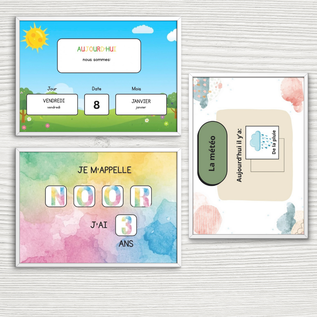 Pack 7 affiches éducatives routine émotions et propreté support interactif plastifié Mes Livrets Éducatifs