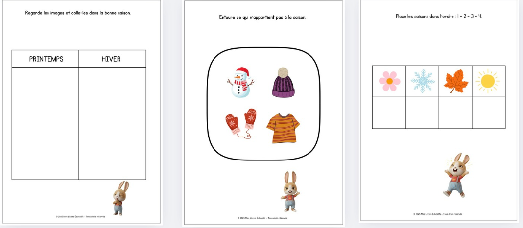 mes livrets éducatifs exercices de maternelle