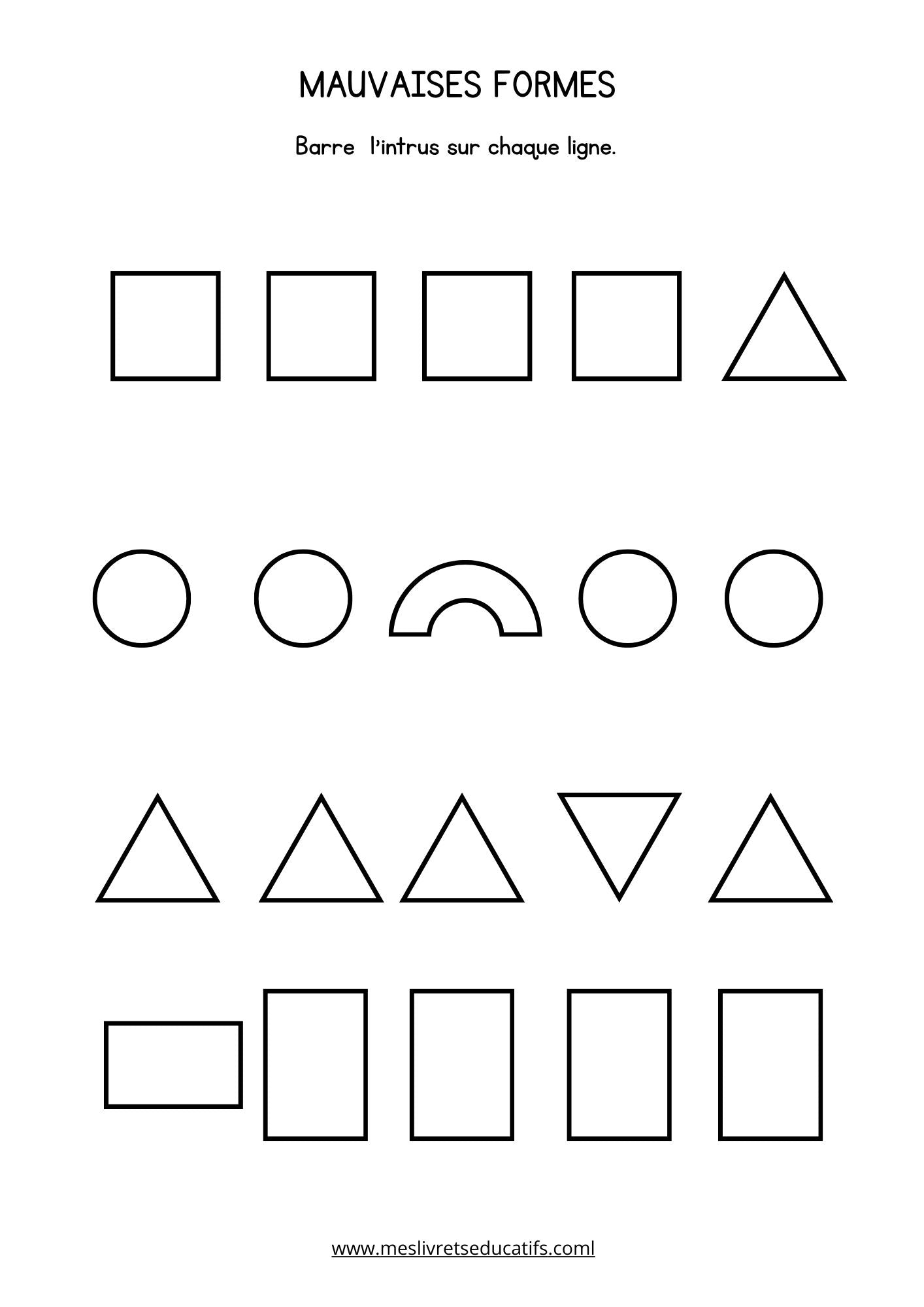 formes maternelle mes livrets éducatifs