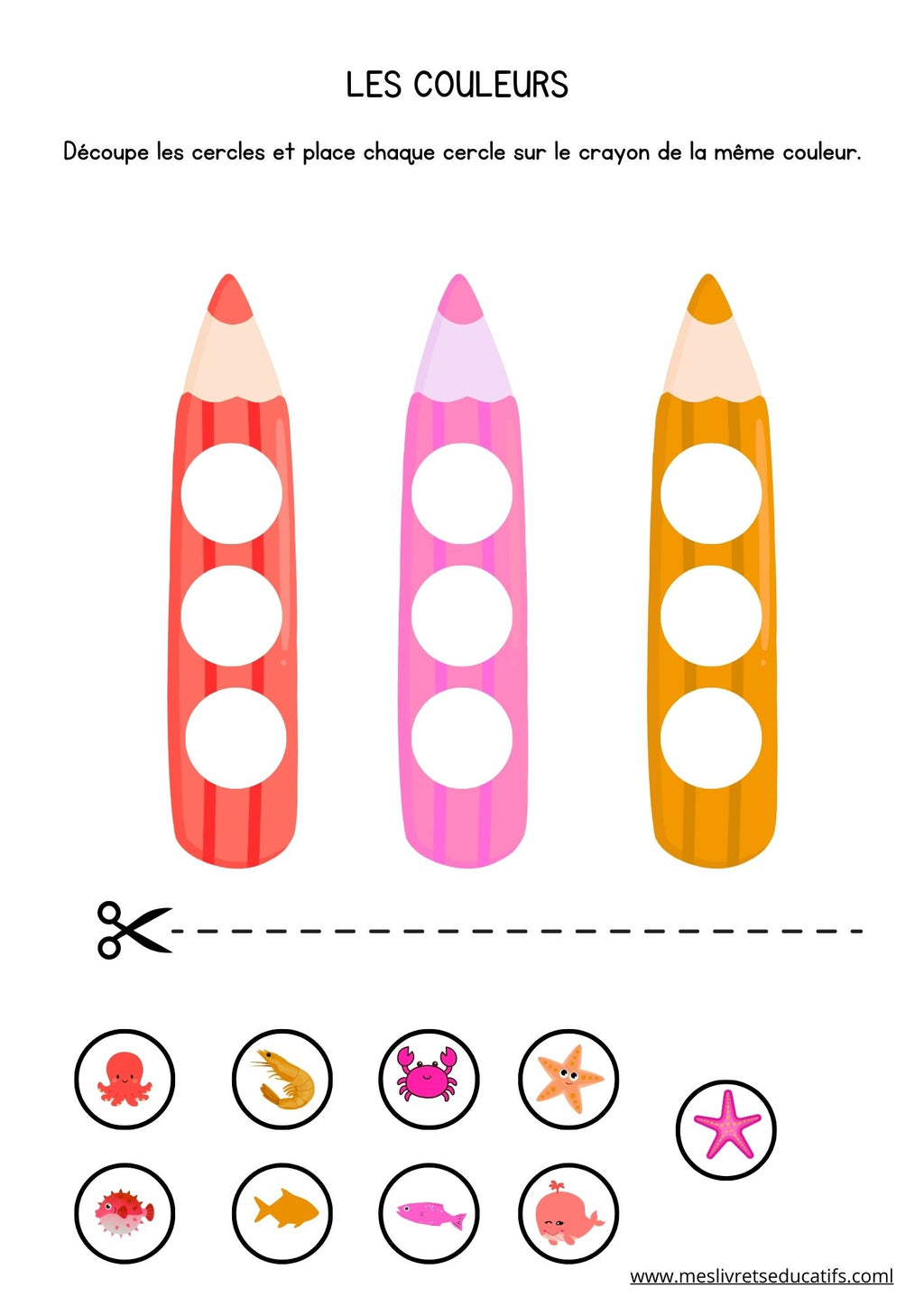 activités couleurs maternelle proposée par mes livrets éducatifs 