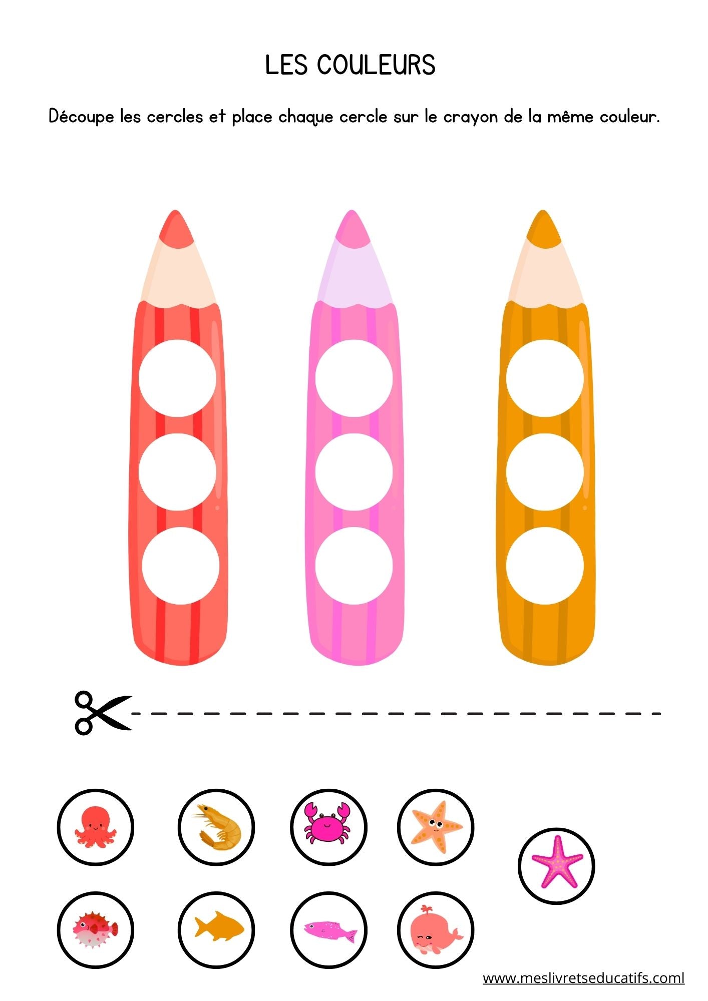 activités couleurs maternelle proposée par mes livrets éducatifs 