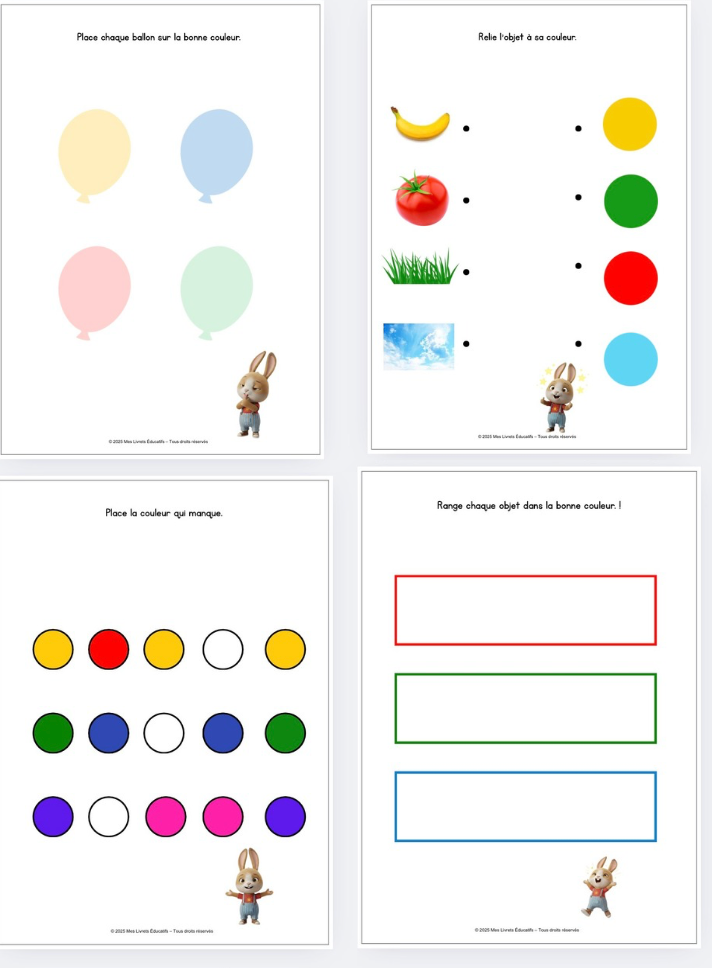 mes livrets éducatifs formes et couleurs exercices de maternelle