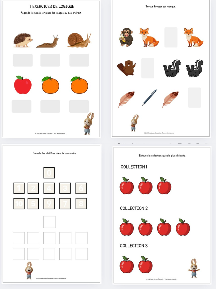 Livret pédagogique 4-6 ans pour préparation CP et apprentissage des chiffres Mes Livrets Éducatifs.